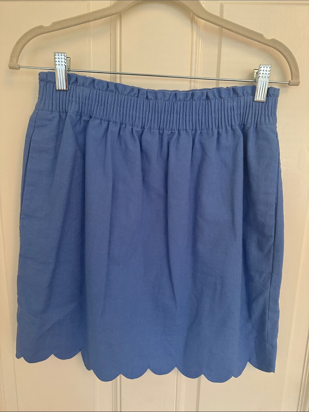 J. Crew Factory Blue Scallop-Hem Mini Skirt